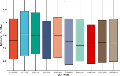 Association of weight range with telomere length: A retrospective cohort study